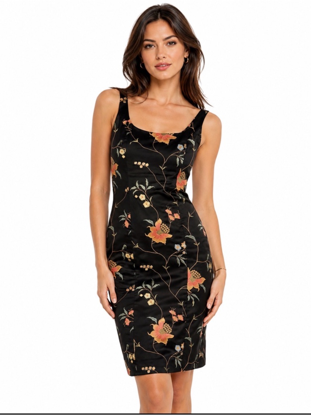 David Meister Silk Floral Shift Dress Size 2